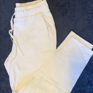 White drawstring pants